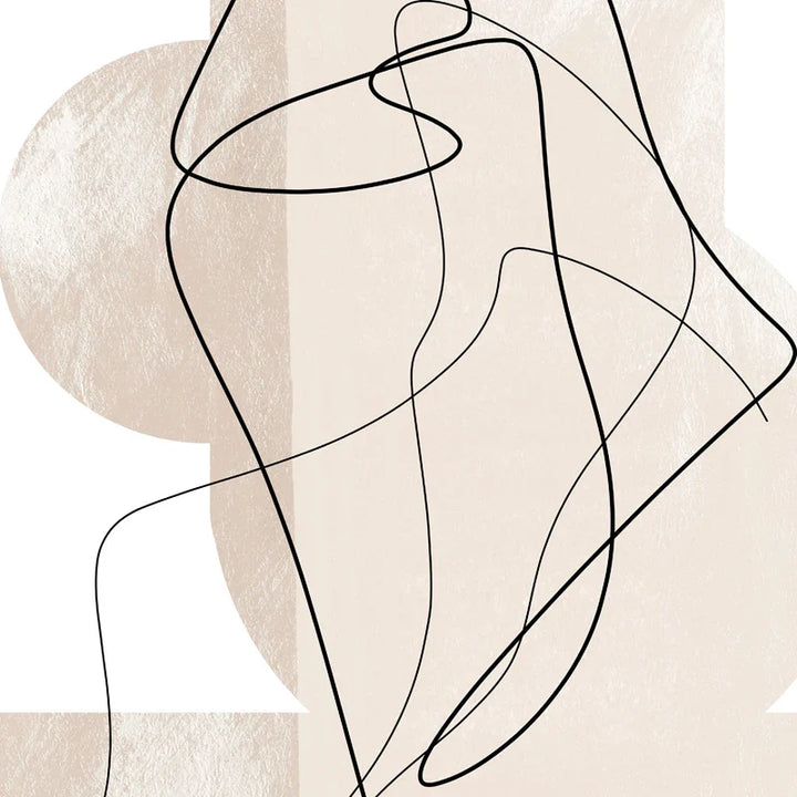 Shades Of Beige Abstract Line Art Wall Art Fine Art Canvas Prints Minimalist Pictures For Modern Apartment Living Room Art For Contemporary Interiors | Bowlift