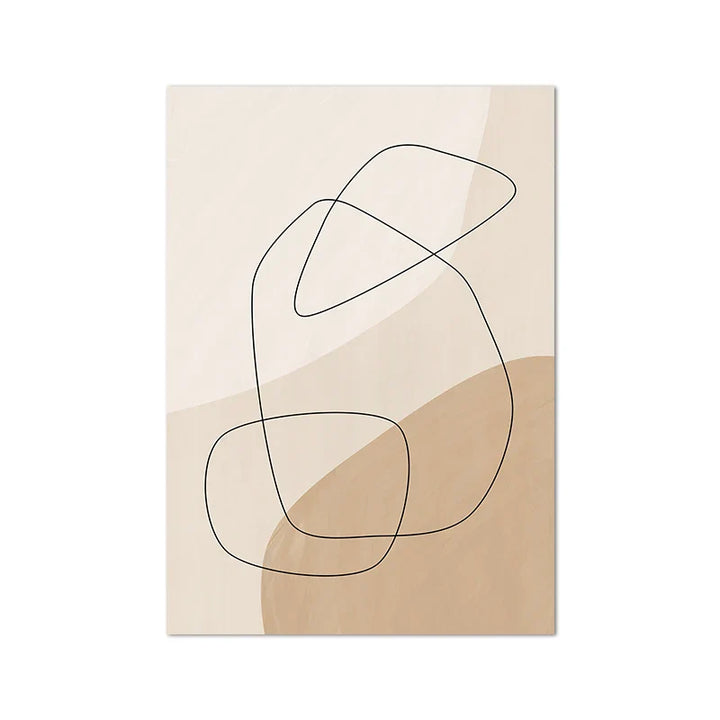 Shades Of Beige Abstract Line Art Wall Art Fine Art Canvas Prints Minimalist Pictures For Modern Apartment Living Room Art For Contemporary Interiors | Bowlift