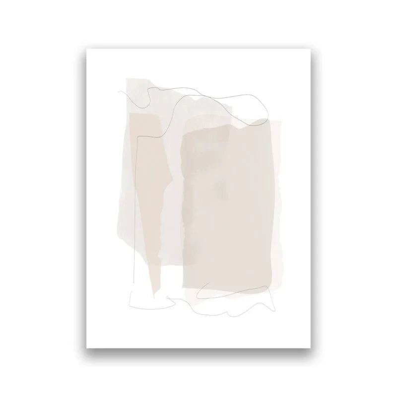 Shades Of Beige Abstract Line Art Wall Art Fine Art Canvas Prints Minimalist Pictures For Modern Apartment Living Room Art For Contemporary Interiors | Bowlift