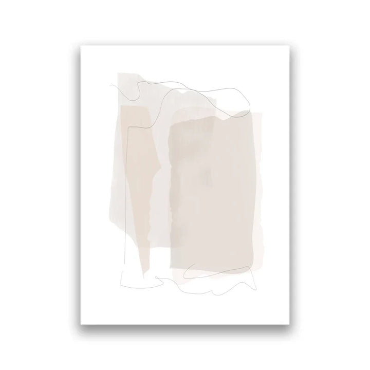 Shades Of Beige Abstract Line Art Wall Art Fine Art Canvas Prints Minimalist Pictures For Modern Apartment Living Room Art For Contemporary Interiors | Bowlift
