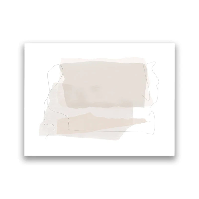 Shades Of Beige Abstract Line Art Wall Art Fine Art Canvas Prints Minimalist Pictures For Modern Apartment Living Room Art For Contemporary Interiors | Bowlift