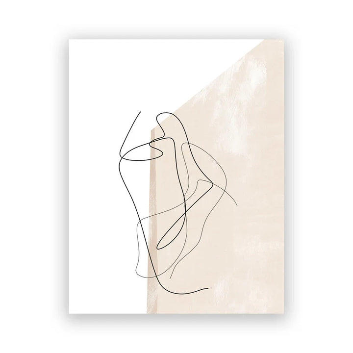 Shades Of Beige Abstract Line Art Wall Art Fine Art Canvas Prints Minimalist Pictures For Modern Apartment Living Room Art For Contemporary Interiors | Bowlift