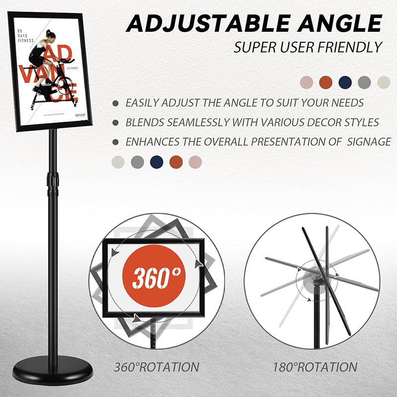 BowLift | 2 Pack 8.5 X 11 Inches Adjustable Sign Poster Stand Pedestal Poster Stand with Heavy Duty Base Display Business Shows Floor Standing Sign Holder