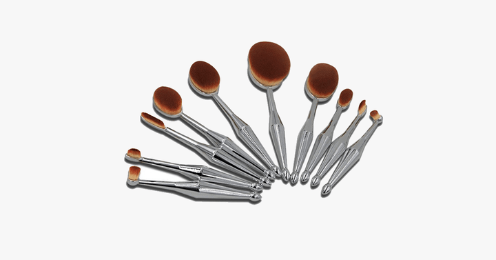 BowLift | Stylish 10-piece oval brush set – Let the metallic charm work its magic on you