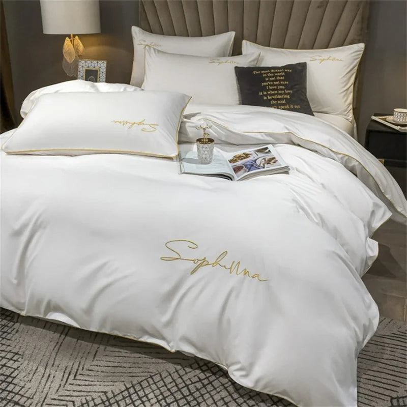 BowLift | EmbroiLux Bedding - Elegant luxury duvet cover with embroidery design