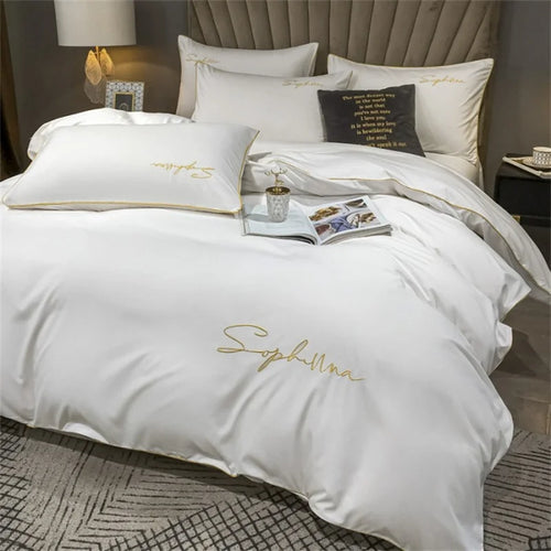 BowLift | EmbroiLux Bedding - Elegant luxury duvet cover with embroidery design