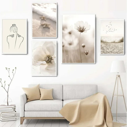 Simple Lifestyle Natural Minimalist Wall Art Fine Art Canvas Prints Gallery Wall Pictures For Modern Living Room Scandinavian Home Decoration | Bowlift