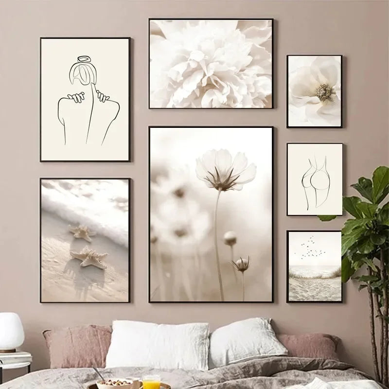 Simple Lifestyle Natural Minimalist Wall Art Fine Art Canvas Prints Gallery Wall Pictures For Modern Living Room Scandinavian Home Decoration | Bowlift