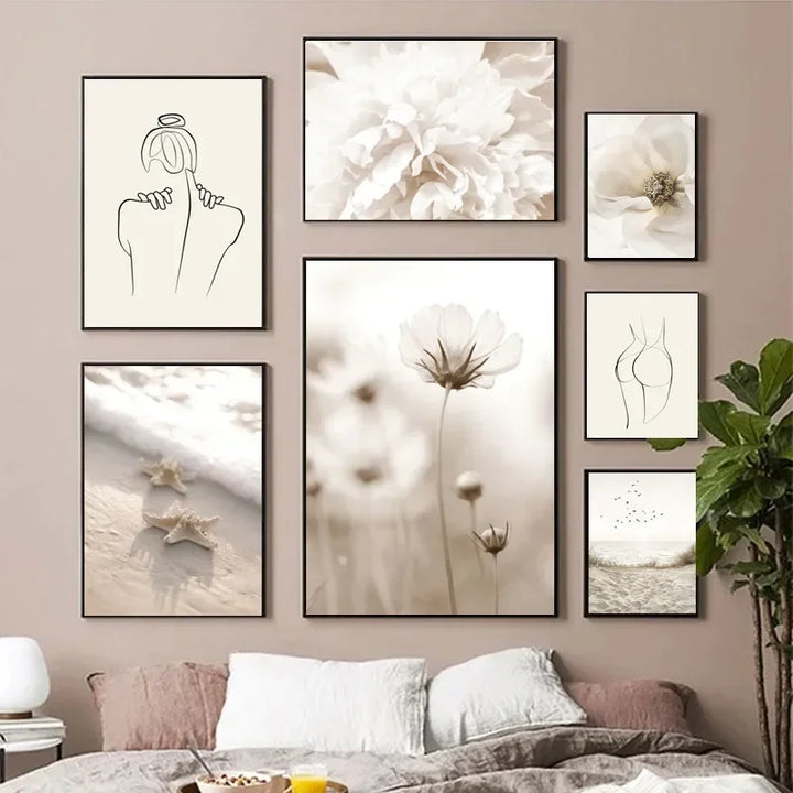 Simple Lifestyle Natural Minimalist Wall Art Fine Art Canvas Prints Gallery Wall Pictures For Modern Living Room Scandinavian Home Decoration | Bowlift