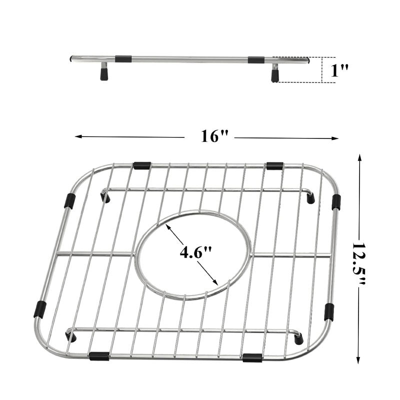 BowLift | Kitchen Sink Protector, Single Bowl Sink Bottom Grille, 304 High Quality Stainless Steel Grille Drying Rack Center Drain