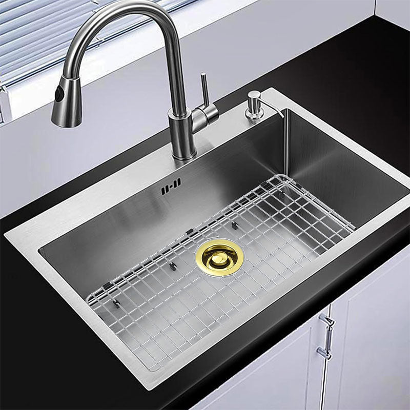 BowLift | Stainless Steel Sink Grating And Kitchen Sink Bottom Protector, 26" x 14" With Single Sink Back Drain, Kitchen Sink Protector, Stainless Steel