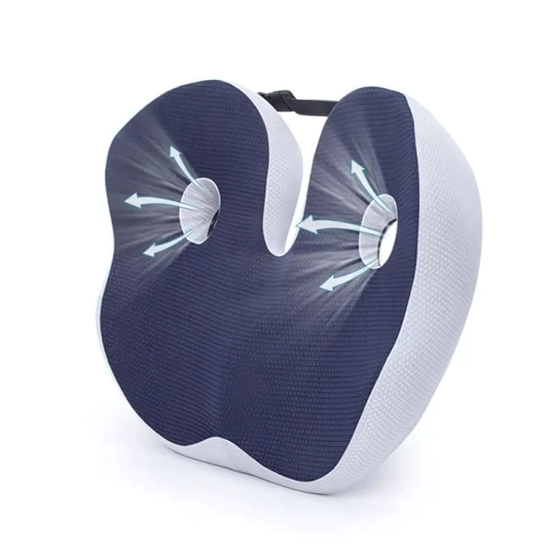 SitSmart Adjustable Memory Foam Sit Bone Relief | Seat Cushion for Tailbone Pressure Pain - Posture Support in Office Chairs Bowlift