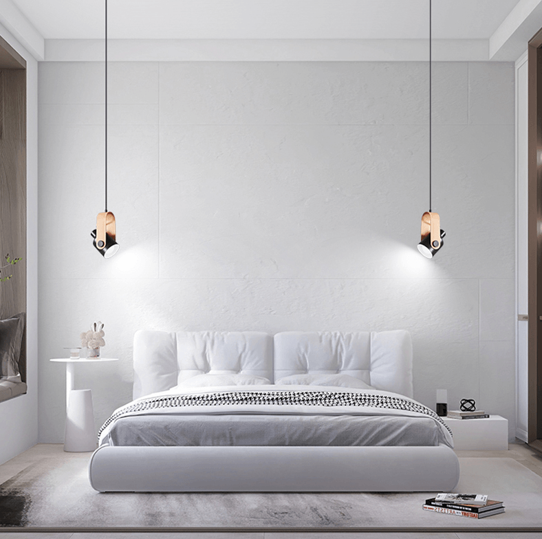 BowLift | Scandinavian Pendant Lamp Wood Look Metal Minimalist Design