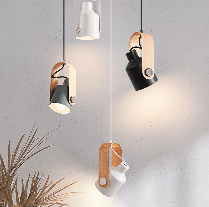 BowLift | Scandinavian Pendant Lamp Wood Look Metal Minimalist Design