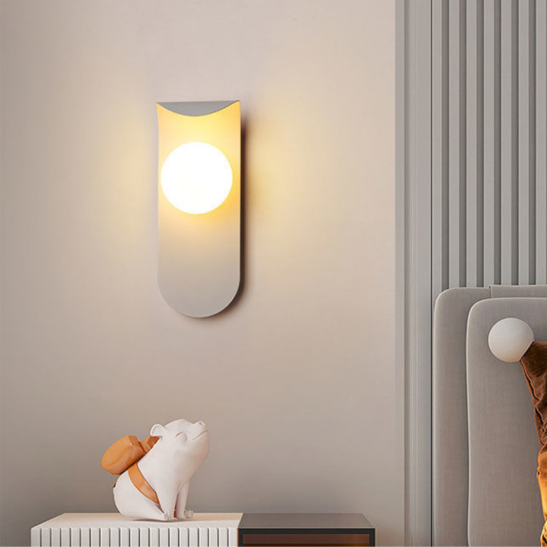 BowLift | Scandinavian Bamboo Wall Lamp, Elegant Wall Sconce with Soft LED Light for Bedroom and Living Room