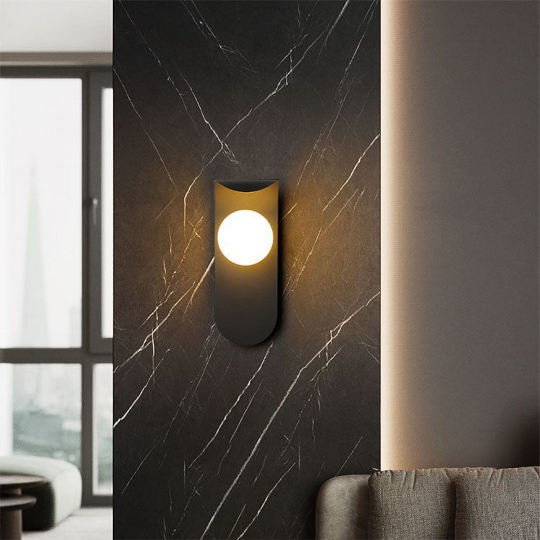 BowLift | Scandinavian Bamboo Wall Lamp, Elegant Wall Sconce with Soft LED Light for Bedroom and Living Room