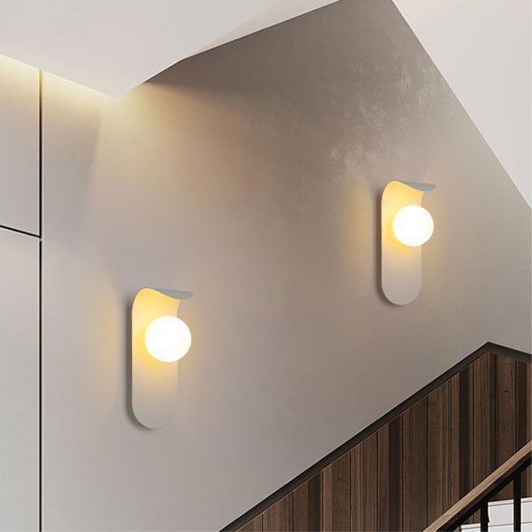 BowLift | Scandinavian Bamboo Wall Lamp, Elegant Wall Sconce with Soft LED Light for Bedroom and Living Room