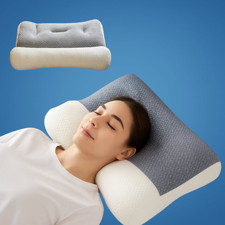 SpineEase | Orthopedic Neck Pillow – Pain Relief – Breathable Memory Foam – For Side Sleepers & All Sleep Positions Bowlift