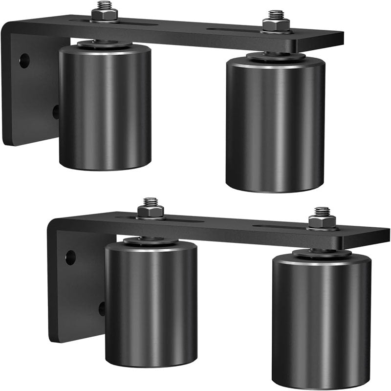 BowLift | 2 Pack Heavy Duty Slide Gate Guide Roller  3" Sliding Gate Black Nylon Roller Coloring Zinc Painted Sliding Gate Guide With L-Shape Bracket