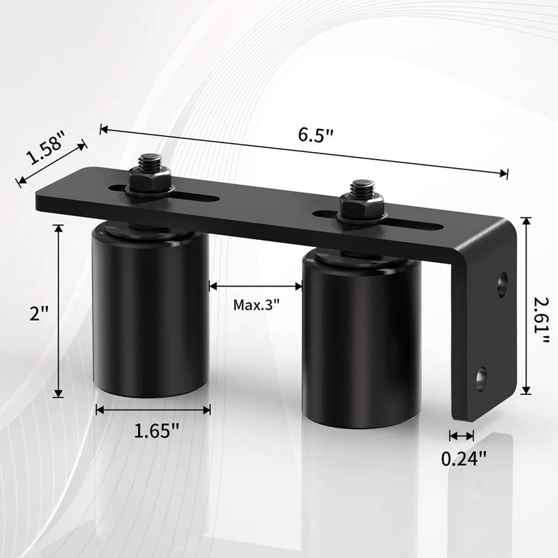 BowLift | 2" Slide Gate Guide Roller with L Rear Post Bracket Heavy Duty Sliding gate kit for Sliding Gates and Rolling Doors