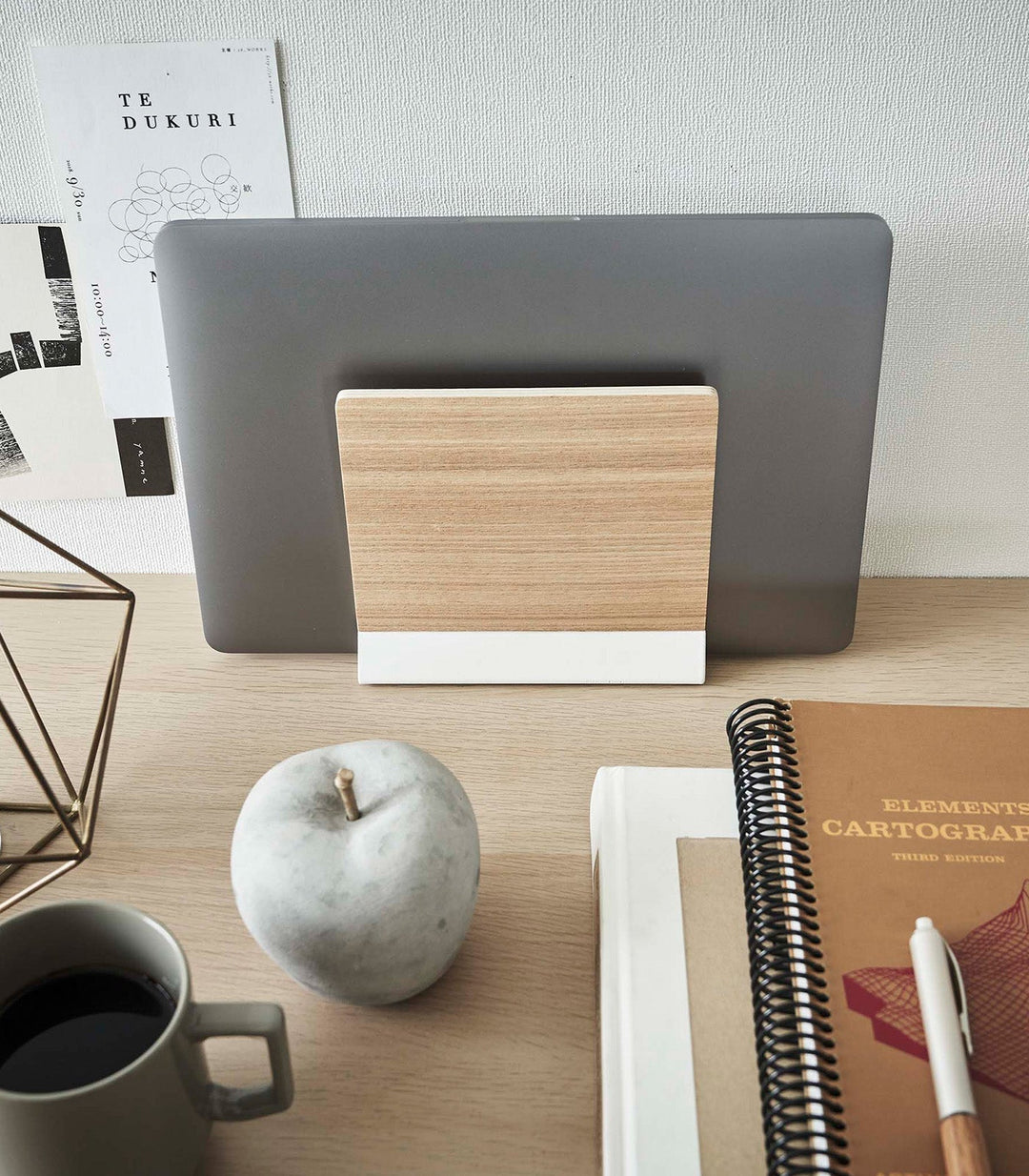 BowLift | Slim Laptop Stand - Steel + Wood