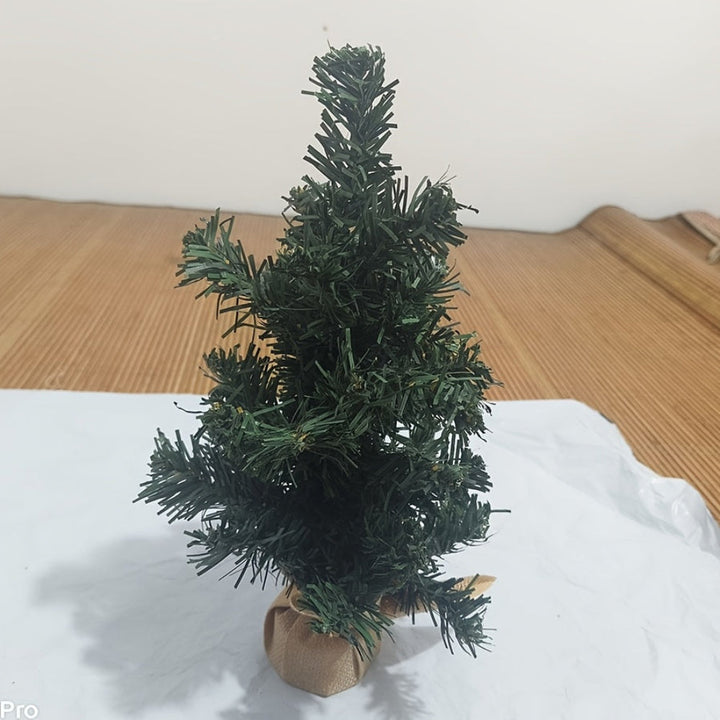 BowLift | Small Christmas Tree Rustic Burlap Base Tabletop Holiday Decor