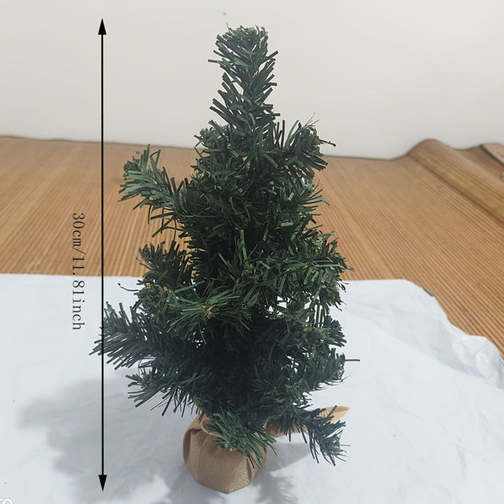 BowLift | Small Christmas Tree Rustic Burlap Base Tabletop Holiday Decor