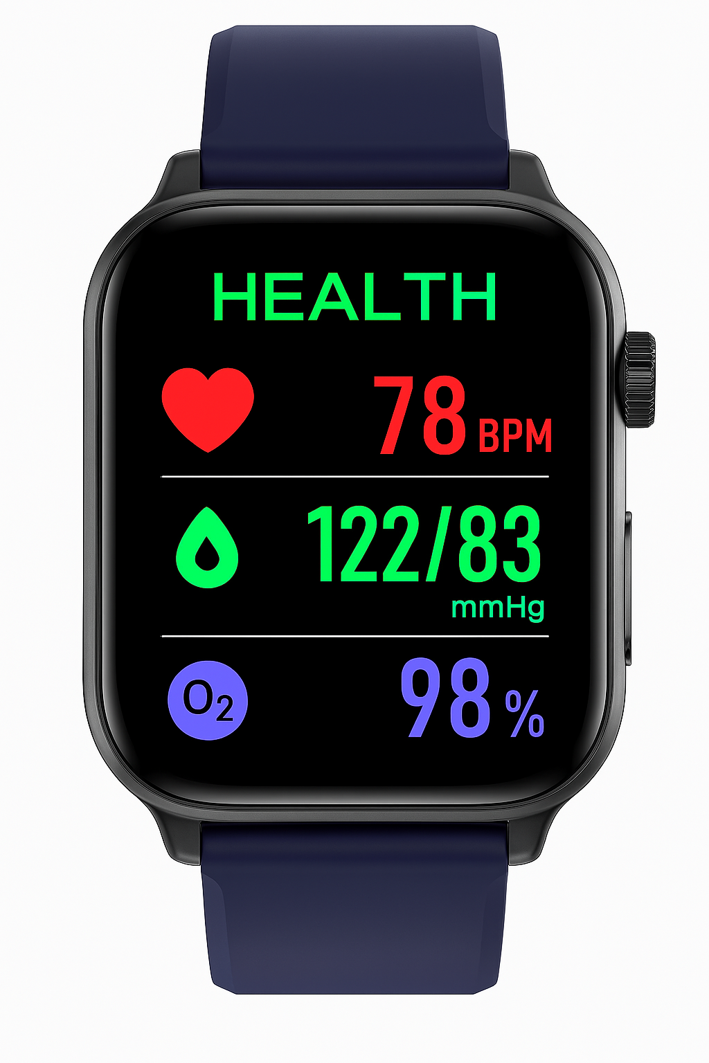 BowLift | Smartwatch for Health & Fitness – EKG, Blood Pressure, Heart Rate Measurement – Compatible with iOS & Android