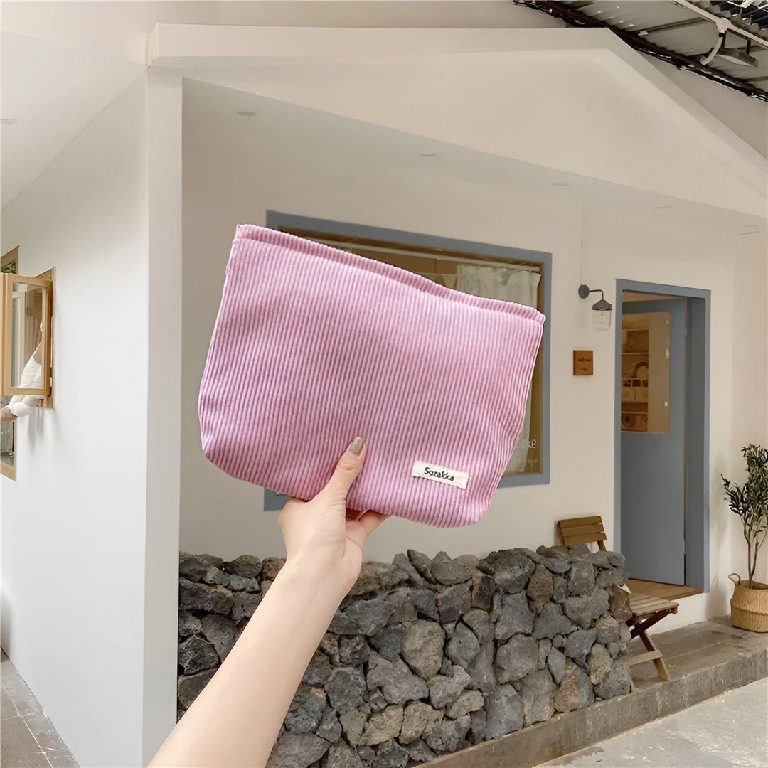 CorduroyGlam Bag - Cord Spacious Organizer Bag for Cosmetics | Bowlift