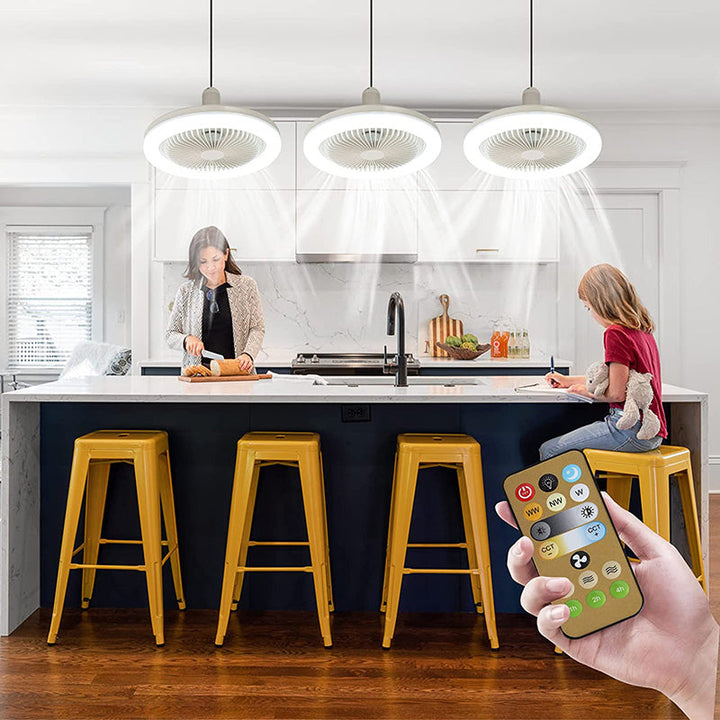 Energy-efficient Ceiling Fan with LED Light & Remote Control | SuitaBowlifte for Any Lamp Socket | Bowlift