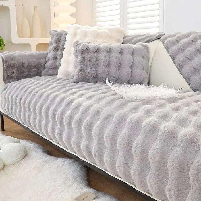 Sofia - Universal Plush Sofa Cover L Shape - Winter Warm Soft | Bowlift