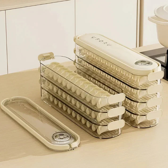BowLift | Stackable Freshness Containers With Freshness Valve - Storage Solutions For Food in the Refrigerator - 4 Piece Set