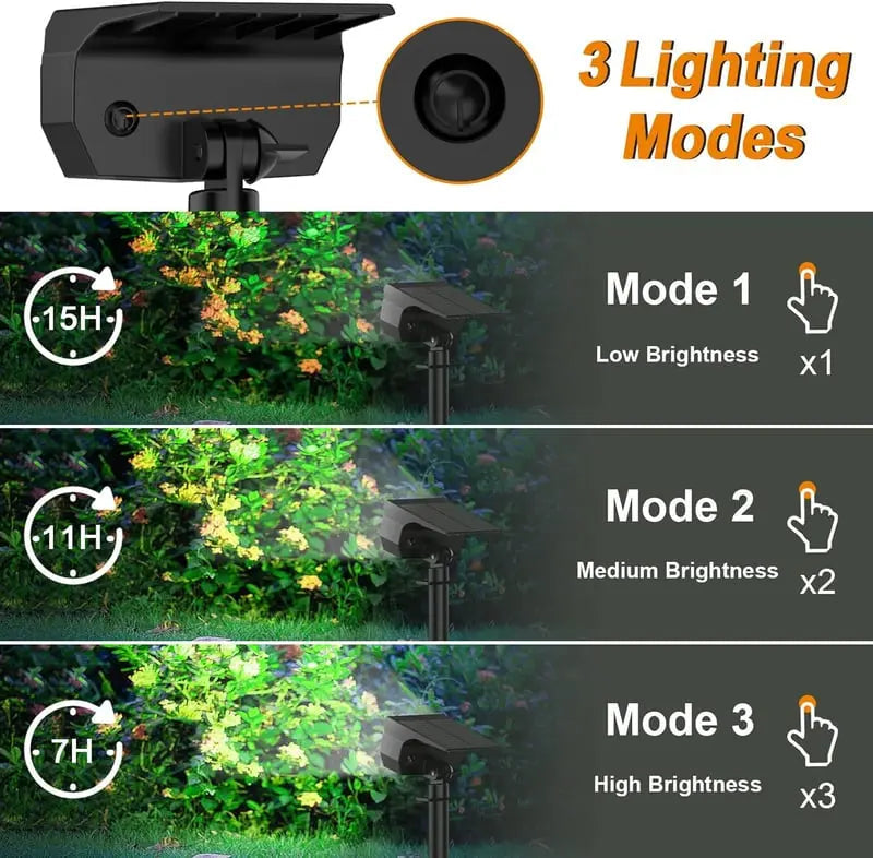 BowLift | Solar-LED-Spotlight for outdoor use – Weatherproof garden lighting with 3 brightness levels