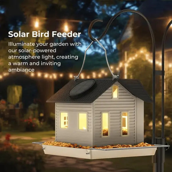 BowLift | Solar-Birdhouse with LED – Illuminating Garden Lantern & Feeder Station in one!
