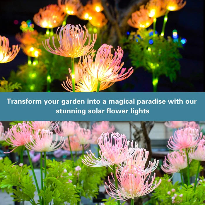 Solar Illuminating Flowers for Outdoors – 2 Packs of LED Garden Lighting | Bowlift