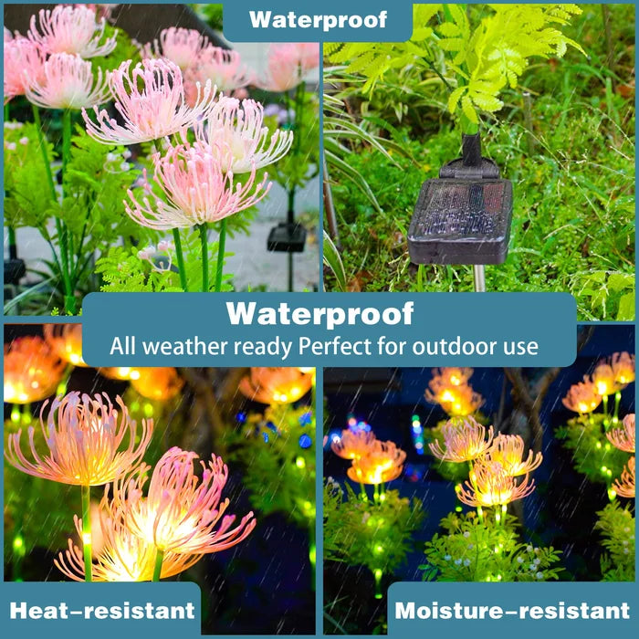 Solar Illuminating Flowers for Outdoors – 2 Packs of LED Garden Lighting | Bowlift