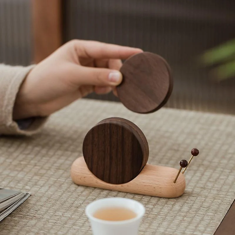 BowLift | Elegant Scandinavian Walnut Coasters – Stylish & Durable Table Protection