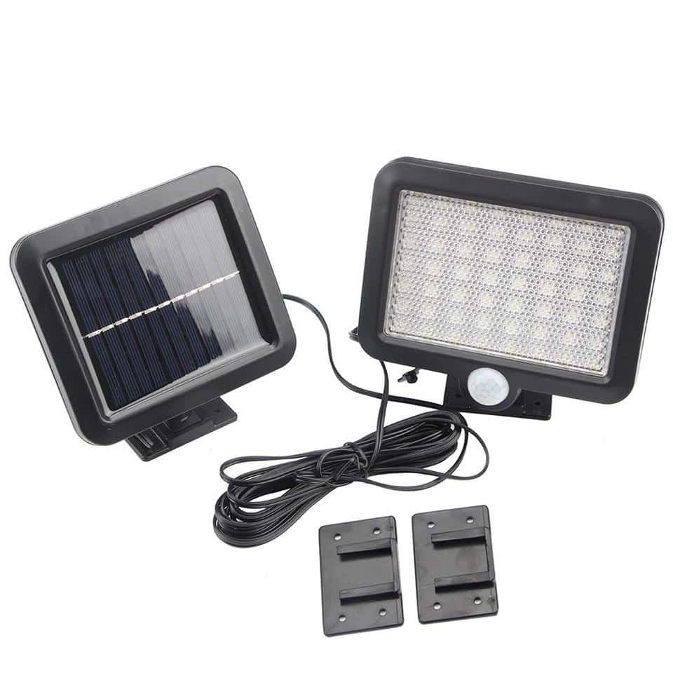 LED lamp black (square) with motion sensor - Solar | Bowlift