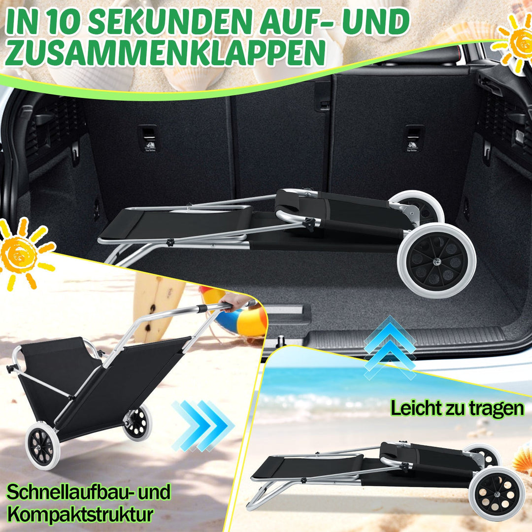 Sun lounger with wheels and sun canopy folding garden lounger | Bowlift