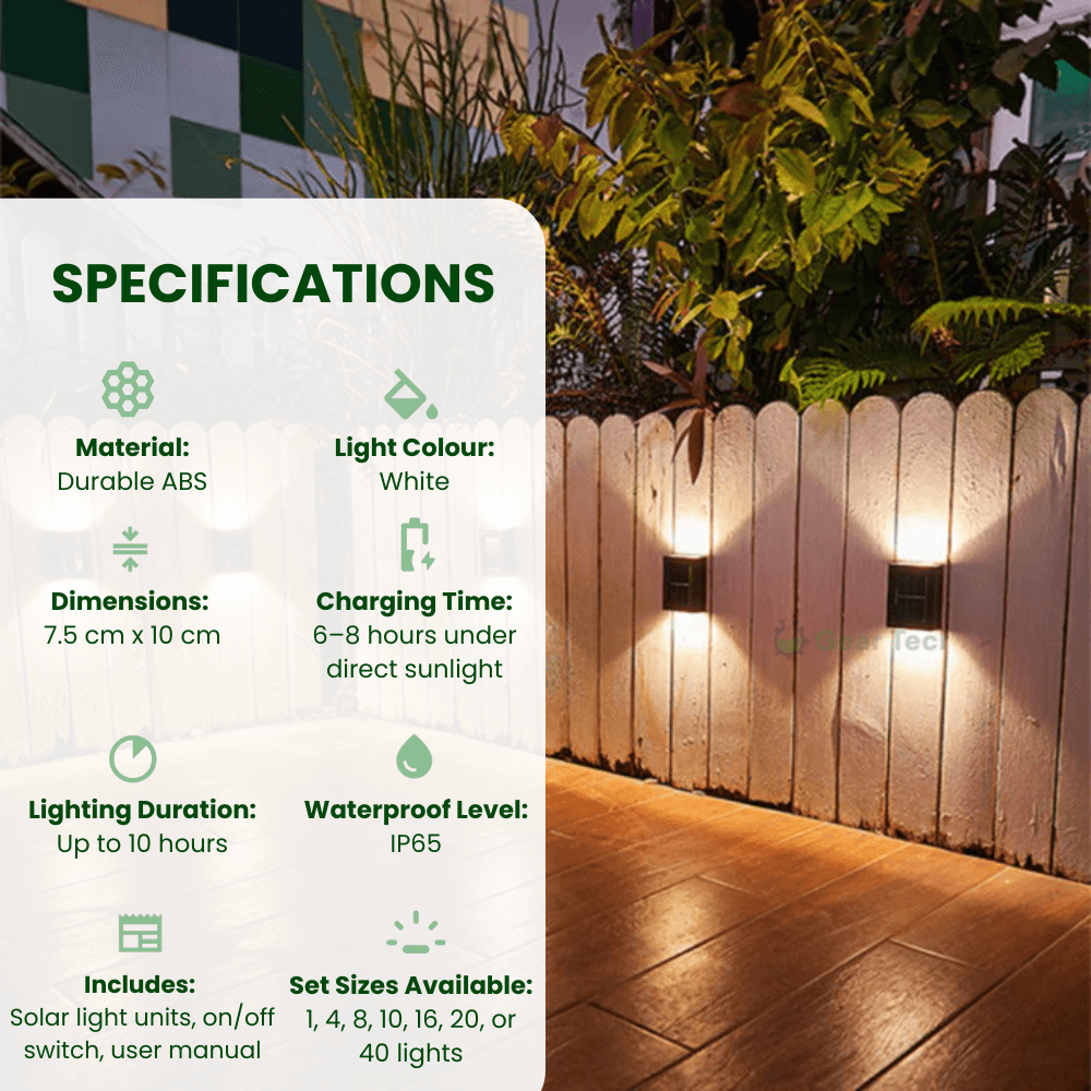 BowLift | Wireless LED Solar Wall Lights - Outdoor Garden Lighting for Pathways & Patios, Energy-Efficient & Weather-Resistant