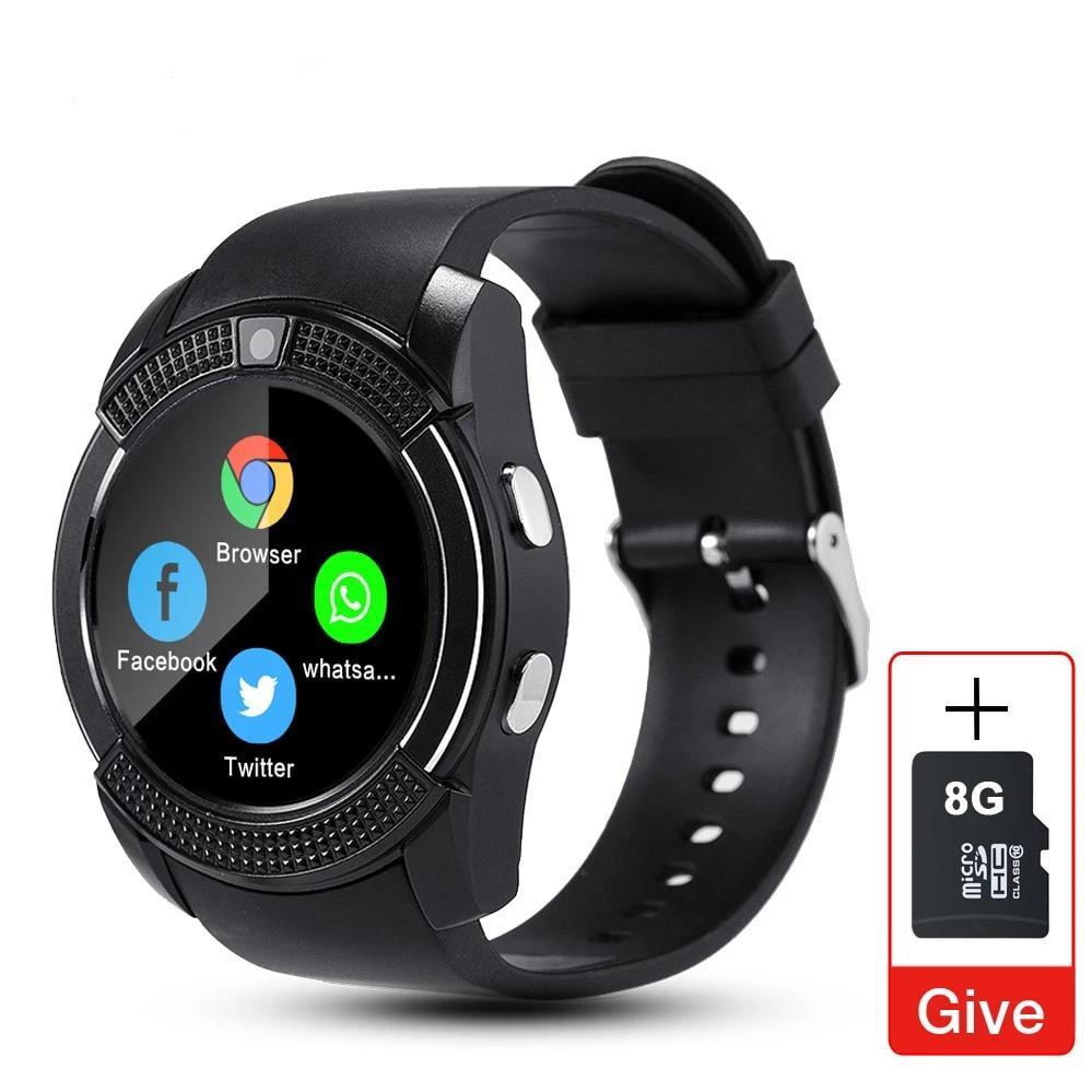 BowLift | Sport Men Smart Watch v8 sim card android camera rounded Answer Call Dial Call Smartwatch Heart Rate Fitness Tracker