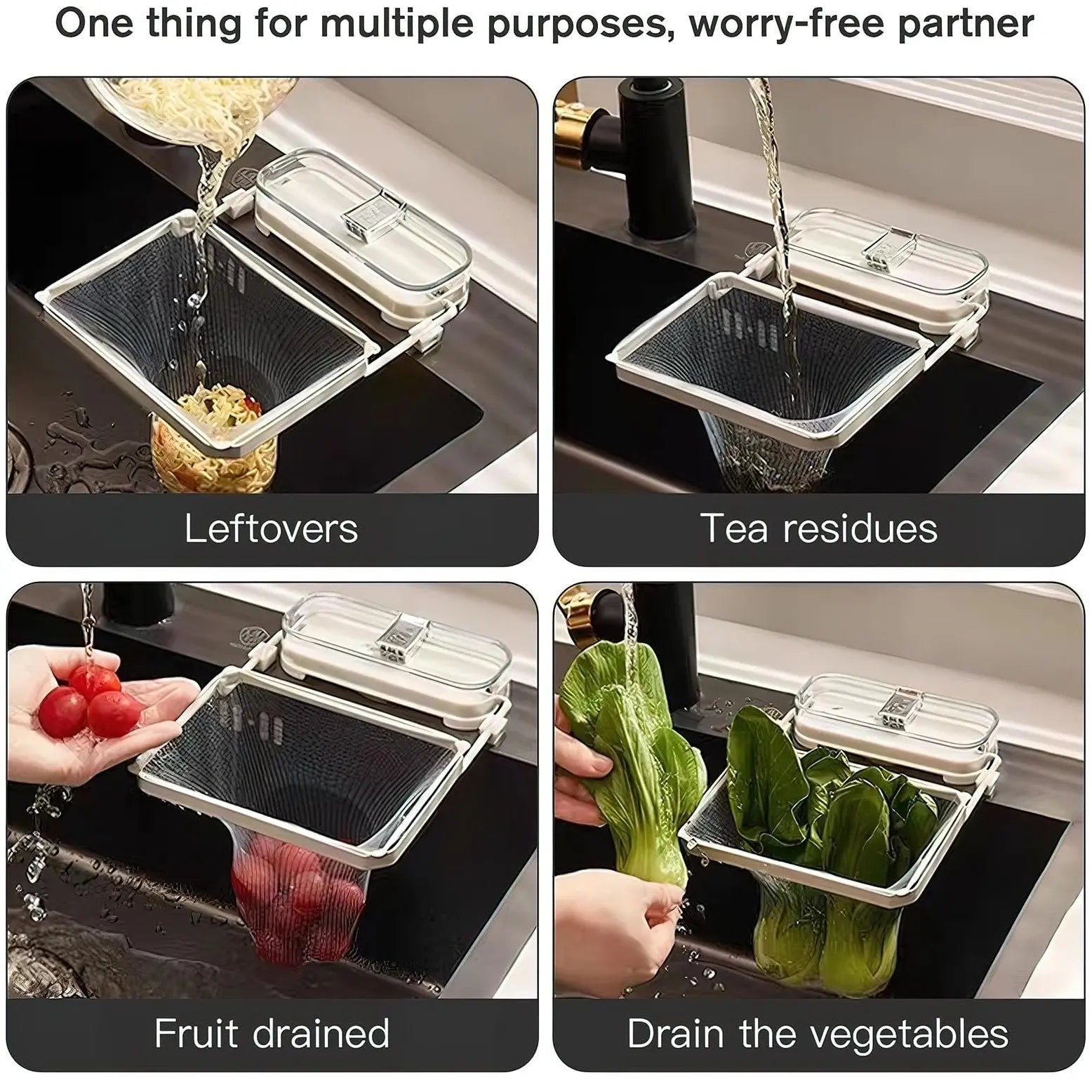 BowLift | Stainless Steel Sink Strainer – Incl. 50 -Filter Inserts