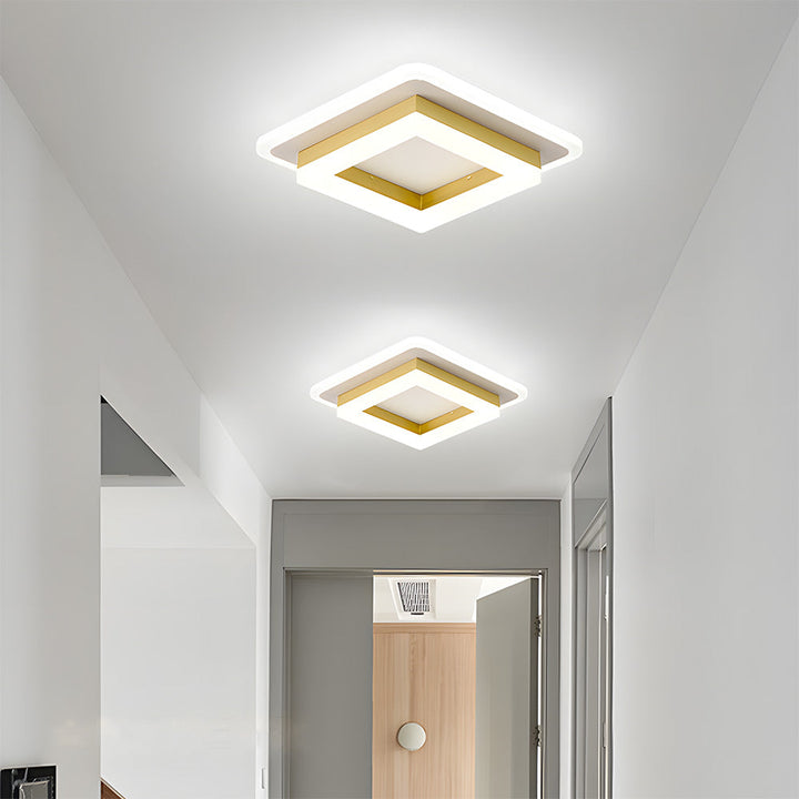 BowLift | Slim Square Modern LED Ceiling Light – Minimalist Flush-Mount for Soft Ambient Lighting
