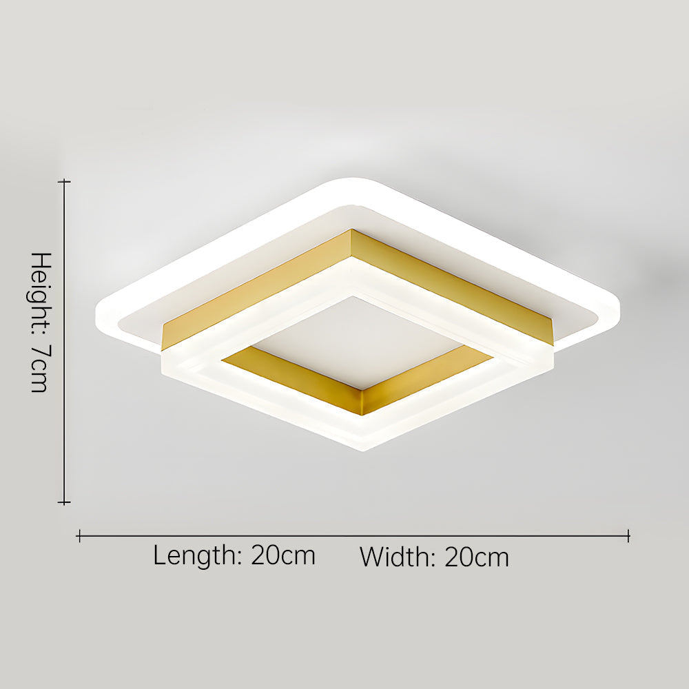 BowLift | Slim Square Modern LED Ceiling Light – Minimalist Flush-Mount for Soft Ambient Lighting