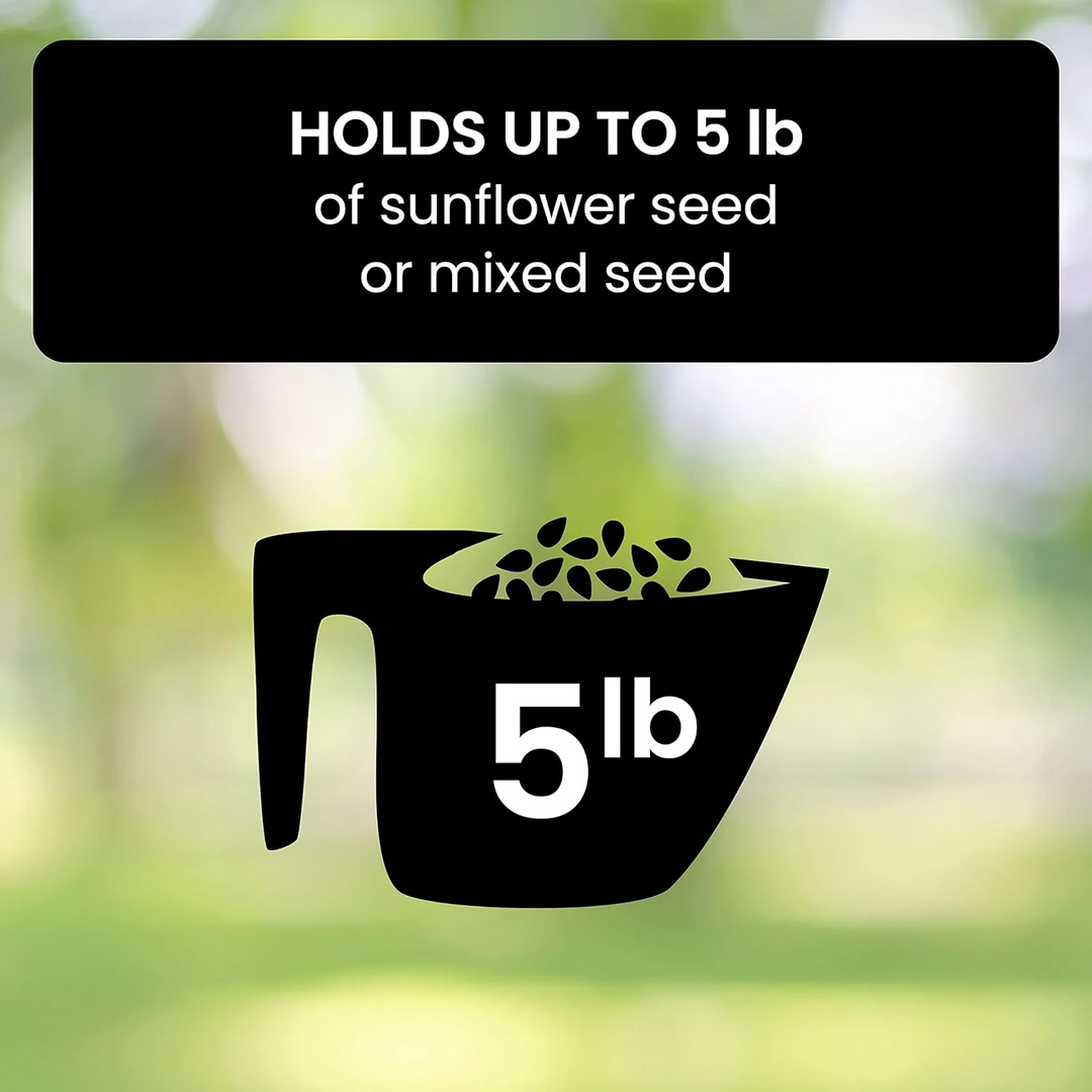 BowLift | Aviron Bird Feeder with Anti-Squirrel Protection | Spin Mechanism | 4 Feeding Openings | 2.27 kg Capacity