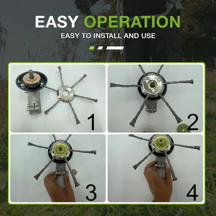 BowLift | Steel Brush Lawn Trimmer Head – Efficient Weed Remover