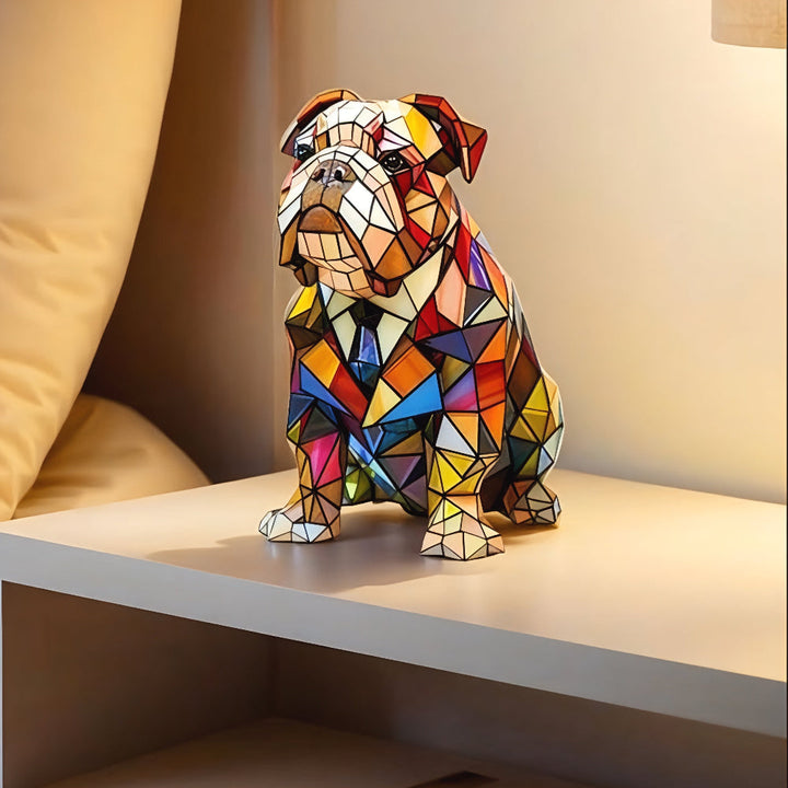 BowLift | Stained Glass Lamp Dog Design Modern Decorative Table Light