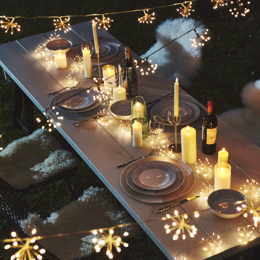 BowLift | Starburra – Copper Starburst String Lights with Warm White LEDs for Indoor & Outdoor Decoration