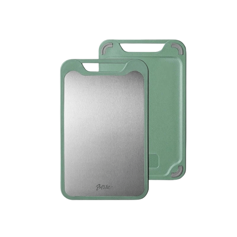 BowLift | Double-sided stainless steel cutting board with non-stick surface and juice groove