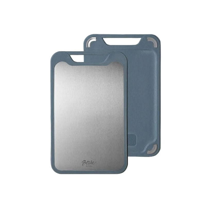 BowLift | Double-sided stainless steel cutting board with non-stick surface and juice groove